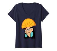 Femme Disney The Emperor's New Groove Kuzco Big Face T-Shirt avec Col en V