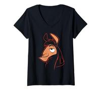 Femme Disney The Emperor's New Groove Kuzco Llama T-Shirt avec Col en V