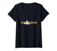 Femme Disney The Lion King Grandpa Father's Day Mufasa Sketch T-Shirt avec Col en V