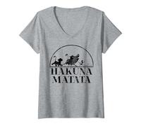 Femme Disney The Lion King Hakuna Matata Simple Text T-Shirt avec Col en V