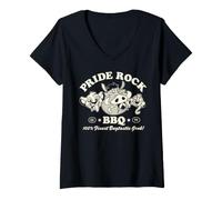 Femme Disney The Lion King Pride Rock Bug BBQ Simba Timon & Pumbaa T-Shirt avec Col en V