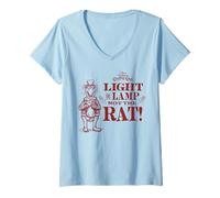 Femme Disney The Muppet Christmas Carol Light the Lamp Not the Rat T-Shirt avec Col en V