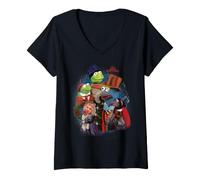 Femme Disney The Muppet Christmas Carol Muppets Group Portrait T-Shirt avec Col en V