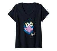 Femme Disney The Muppets Gonzo the Great Big Face T-Shirt avec Col en V