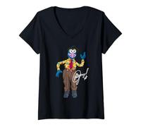 Femme Disney The Muppets Gonzo the Great Big Pose T-Shirt avec Col en V