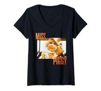 Femme Disney The Muppets Miss Piggy Diva Icon Star of The Show T-Shirt avec Col en V