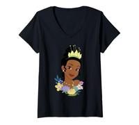 Femme Disney The Princess and the Frog Tiana Big Face Costume T-Shirt avec Col en V