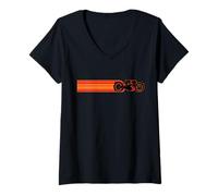 Femme Disney TRON: Ares Lightcycle Race Light Streak T-Shirt avec Col en V