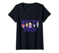 Femme Disney Villains Family Trip 2026 Disney Vacation Matching T-Shirt avec Col en V