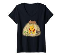 Femme Disney Winnie l'ourson Lapin House Don't Feed the Bear T-Shirt avec Col en V