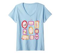 Femme Disney Winnie the Pooh Cross Stitch Frames 100th Anniversary T-Shirt avec Col en V