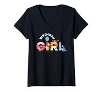 Femme Disney Winnie The Pooh & Friends Birthday Girl Party Gift T-Shirt avec Col en V