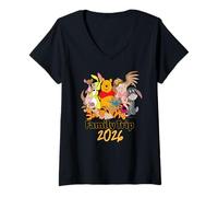 Femme Disney Winnie the Pooh & Friends Family Trip 2026 Vacation T-Shirt avec Col en V