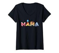 Femme Disney Winnie The Pooh & Friends Mama Mother's Day Birthday T-Shirt avec Col en V