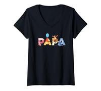 Femme Disney Winnie The Pooh & Friends Papa Father's Day Birthday T-Shirt avec Col en V