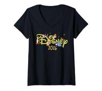 Femme Disney Winnie The Pooh & Friends Script Logo 2026 Trip T-Shirt avec Col en V