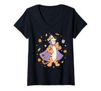 Femme Disney Winnie the Pooh Halloween Tigger Trick-or-Treat Candy T-Shirt avec Col en V