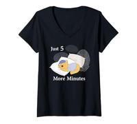 Femme Disney Winnie the Pooh "Just 5 More Minutes" Funny Sleepy T-Shirt avec Col en V