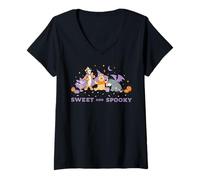 Femme Disney Winnie the Pooh Sweet and Spooky Halloween Candy T-Shirt avec Col en V