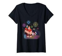 Femme Disney Wreck-It Ralph & Friends New Year's Eve Fireworks T-Shirt avec Col en V