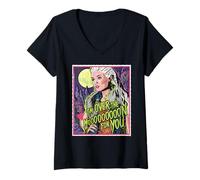 Femme Disney ZOMBIES Addison "Over the Moon for You" Pop Art Style T-Shirt avec Col en V