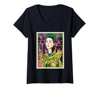 Femme Disney ZOMBIES Zed "Let Me De-Compose Myself" Pop Art Style T-Shirt avec Col en V