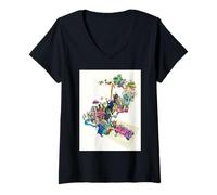 Femme Disney Zootopia 2 Multi-Character Chase Official Poster Art T-Shirt avec Col en V