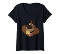 Femme Disney Zootopia 2 Nibbles Beaver Big Face Halloween Costume T-Shirt avec Col en V