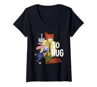 Femme Disney Zootopia Judy Hopps and Nick Wilde "I Have to Hug" T-Shirt avec Col en V