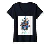 Femme Disney Zootropolis 2 Gary Snake Tangle Official Poster Art T-Shirt avec Col en V