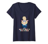 Femme Disney Zootropolis Assistant Mayor Bellwether T-Shirt avec Col en V, Bleu Marine, S