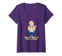 Femme Disney Zootropolis Assistant Mayor Bellwether T-Shirt avec Col en V, Violet, S