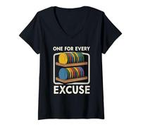 Femme Disque de Golf Amusant One for Every Excuse Disc Golf T-Shirt avec Col en V
