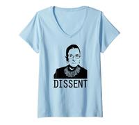 Femme Dissent Ruth Bader Ginsburg RBG Feminist Icône Memes T-Shirt avec Col en V