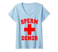 Femme Distributeur DE DONNEUR DE SPERME Pride Costume DRÔLE T-Shirt avec Col en V