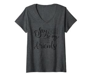 Femme Dites Bonjour à Mes Petits Amis Nostalgia Meme T-Shirt avec Col en V