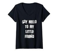 Femme Dites Bonjour à Mon Petit ami T-Shirt avec Col en V