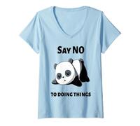 Femme Dites non à faire des choses T-Shirt avec Col en V