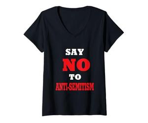 Femme Dites Non aux vêtements de tolérance antisémitisme T-Shirt avec Col en V