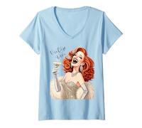 Femme Divas Vintage T-Shirt avec Col en V