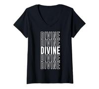 Femme Divin T-Shirt avec Col en V
