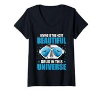 Femme Diving is The Most Beautiful Funny Scuba Dive Diver T-Shirt avec Col en V