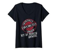 Femme Divorcé 2026 Vintage Divorce Party Divorcee Tee T-Shirt avec Col en V
