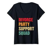 Femme Divorce Party Support Squad T-Shirt avec Col en V