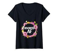 Femme Divorced AF Funny Divorce Party Women T-Shirt avec Col en V