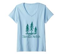 Femme Dixville Notch New Hampshire Arbres rustiques Forest Woods Camp T-Shirt avec Col en V