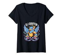 Femme Dj Griffin Conte De Fées Artiste T-Shirt avec Col en V