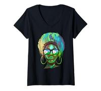 Femme Djibouti T-Shirt avec Col en V