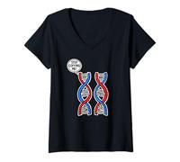 Femme DNA Stop Copying Me T-Shirt avec Col en V