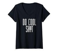 Femme Do Cool SH-T Adventure Boyfriend Arrow Arbre Meme T-Shirt avec Col en V